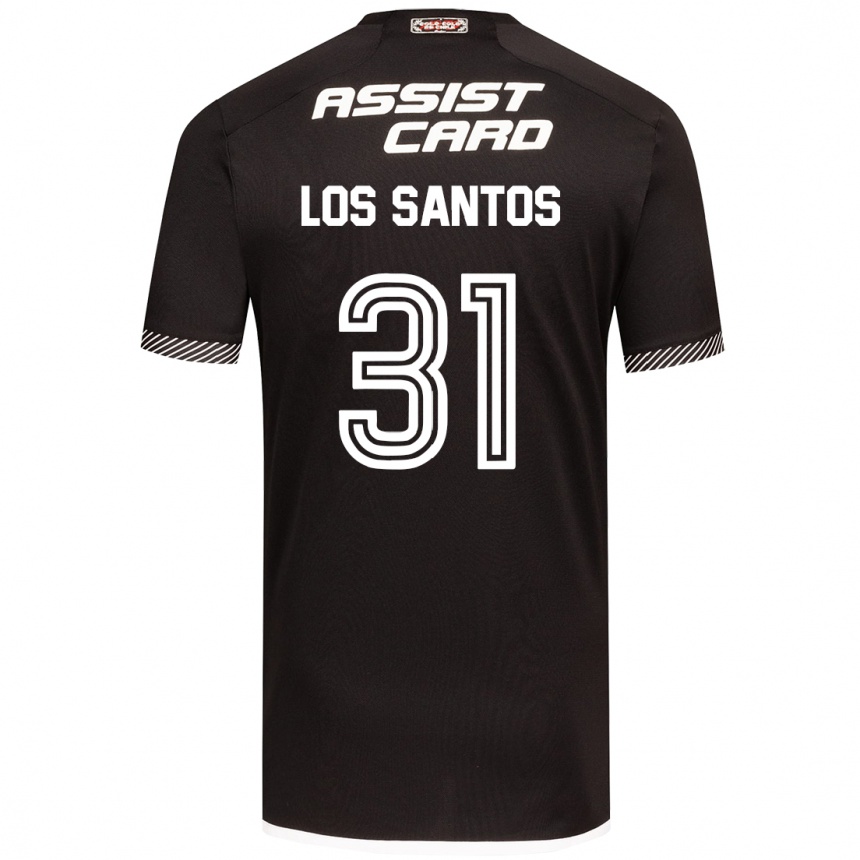 Kinder Fußball Matías De Los Santos #31 Schwarz-Weiss Auswärtstrikot Trikot 2024/25 T-Shirt Luxemburg