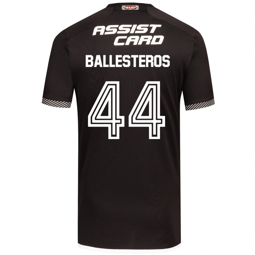 Kinder Fußball Martín Ballesteros #44 Schwarz-Weiss Auswärtstrikot Trikot 2024/25 T-Shirt Luxemburg