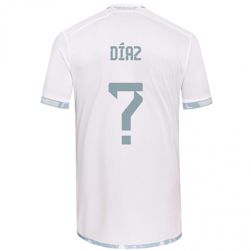 Kinder Fußball Antonio Díaz #0 Weiß Grau Auswärtstrikot Trikot 2024/25 T-Shirt Luxemburg