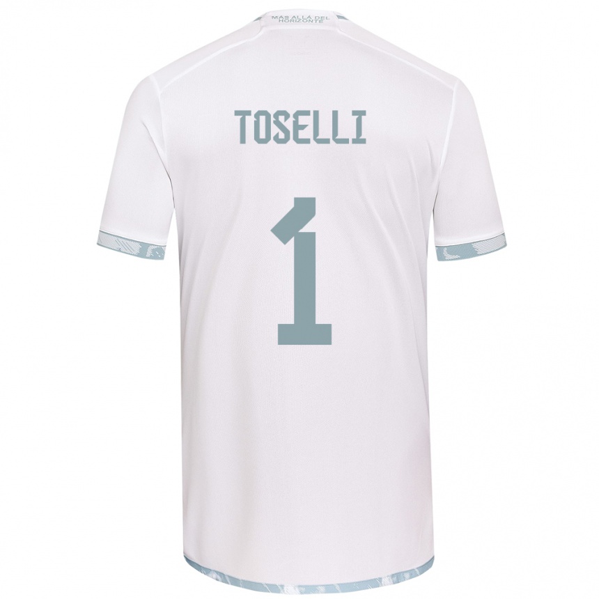 Kinder Fußball Cristopher Toselli #1 Weiß Grau Auswärtstrikot Trikot 2024/25 T-Shirt Luxemburg