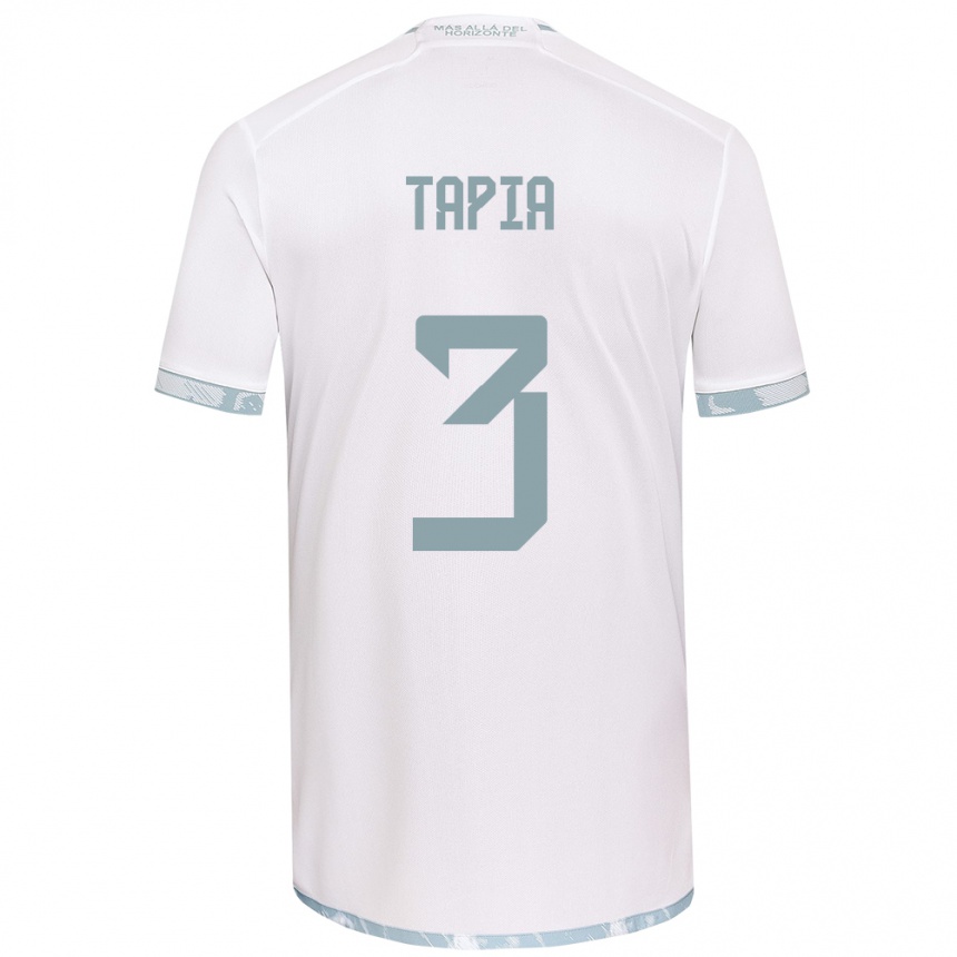 Kinder Fußball Ignacio Tapia #3 Weiß Grau Auswärtstrikot Trikot 2024/25 T-Shirt Luxemburg