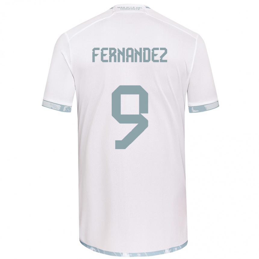 Kinder Fußball Leandro Fernández #9 Weiß Grau Auswärtstrikot Trikot 2024/25 T-Shirt Luxemburg