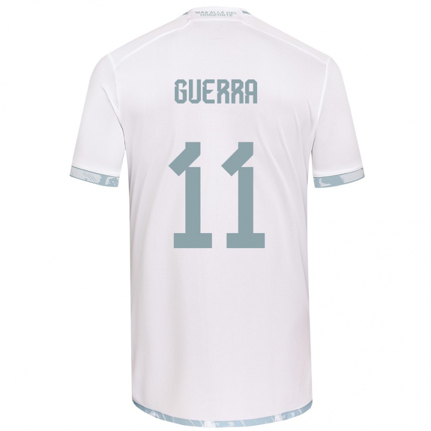 Kinder Fußball Nicolás Guerra #11 Weiß Grau Auswärtstrikot Trikot 2024/25 T-Shirt Luxemburg