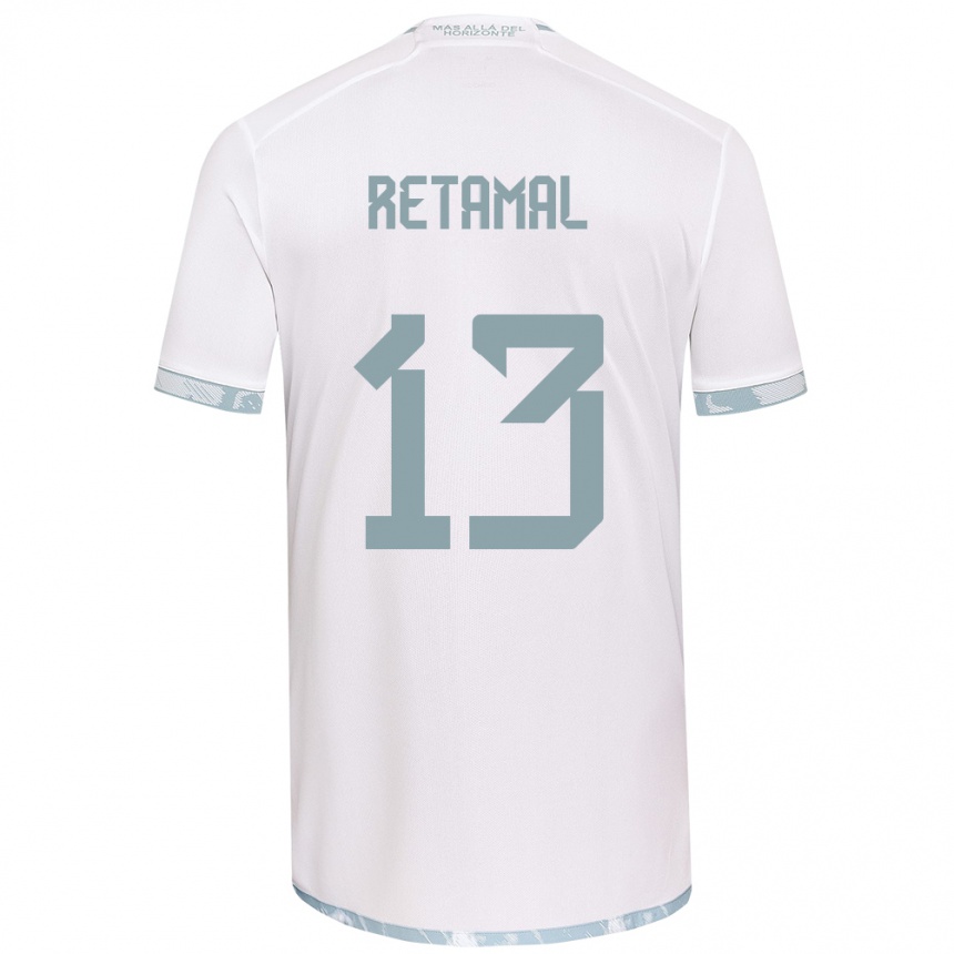 Kinder Fußball David Retamal #13 Weiß Grau Auswärtstrikot Trikot 2024/25 T-Shirt Luxemburg