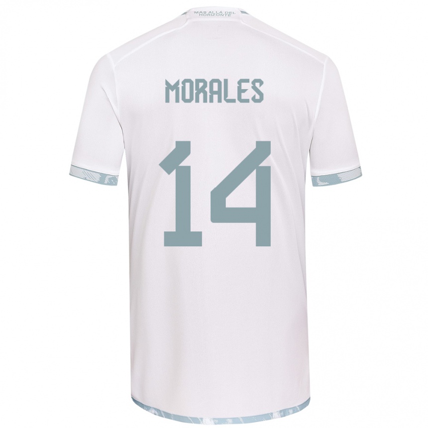 Kinder Fußball Marcelo Morales #14 Weiß Grau Auswärtstrikot Trikot 2024/25 T-Shirt Luxemburg