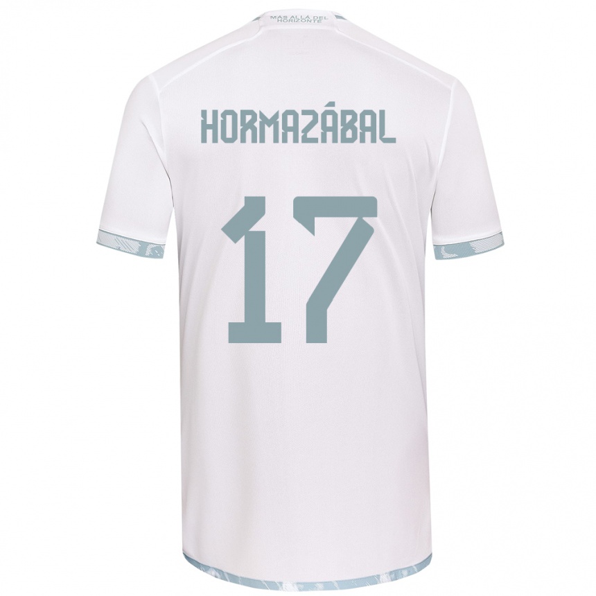 Kinder Fußball Fabián Hormazábal #17 Weiß Grau Auswärtstrikot Trikot 2024/25 T-Shirt Luxemburg