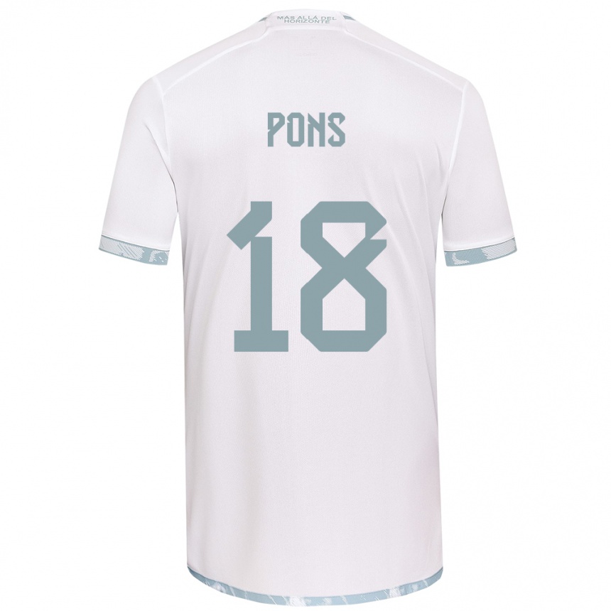 Kinder Fußball Luciano Pons #18 Weiß Grau Auswärtstrikot Trikot 2024/25 T-Shirt Luxemburg