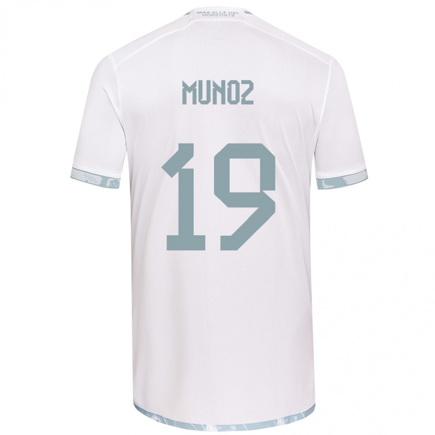 Kinder Fußball Cristóbal Muñoz #19 Weiß Grau Auswärtstrikot Trikot 2024/25 T-Shirt Luxemburg