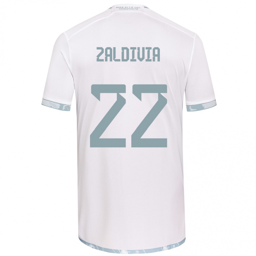 Kinder Fußball Matías Zaldivia #22 Weiß Grau Auswärtstrikot Trikot 2024/25 T-Shirt Luxemburg