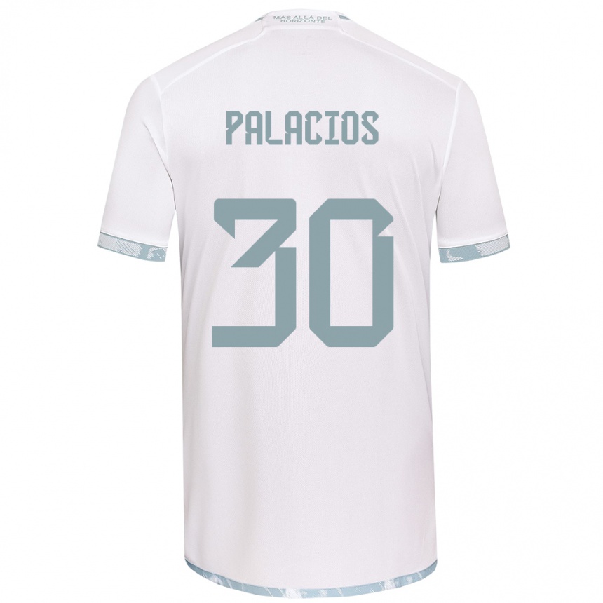 Kinder Fußball Cristian Palacios #30 Weiß Grau Auswärtstrikot Trikot 2024/25 T-Shirt Luxemburg