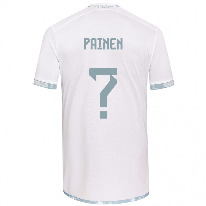 Kinder Fußball Sebastián Painen #0 Weiß Grau Auswärtstrikot Trikot 2024/25 T-Shirt Luxemburg