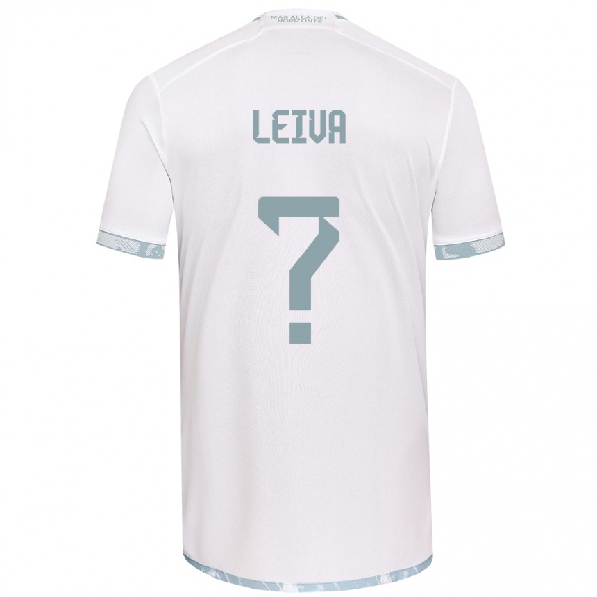 Kinder Fußball Sergio Leiva #0 Weiß Grau Auswärtstrikot Trikot 2024/25 T-Shirt Luxemburg