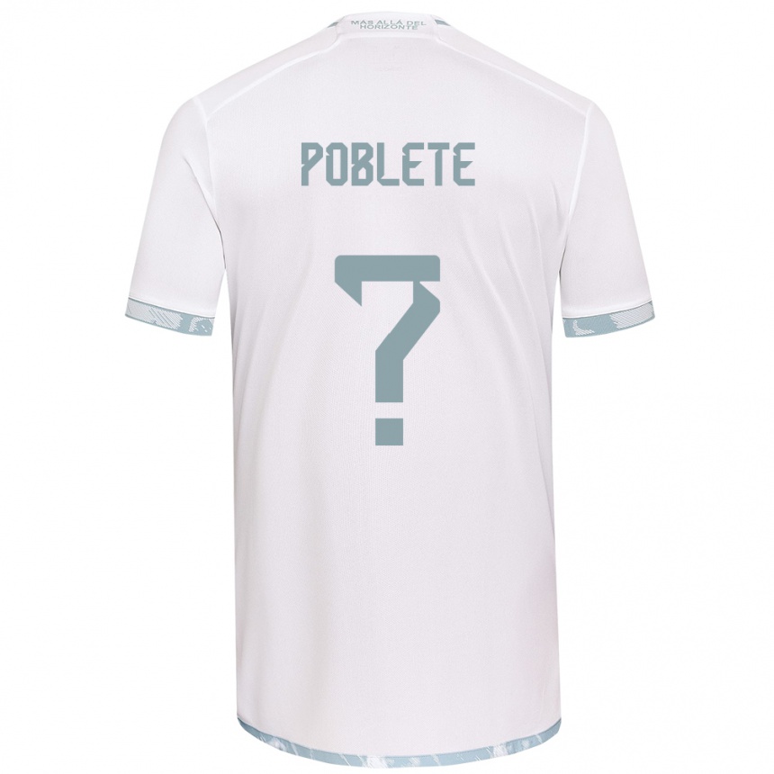 Kinder Fußball José Poblete #0 Weiß Grau Auswärtstrikot Trikot 2024/25 T-Shirt Luxemburg