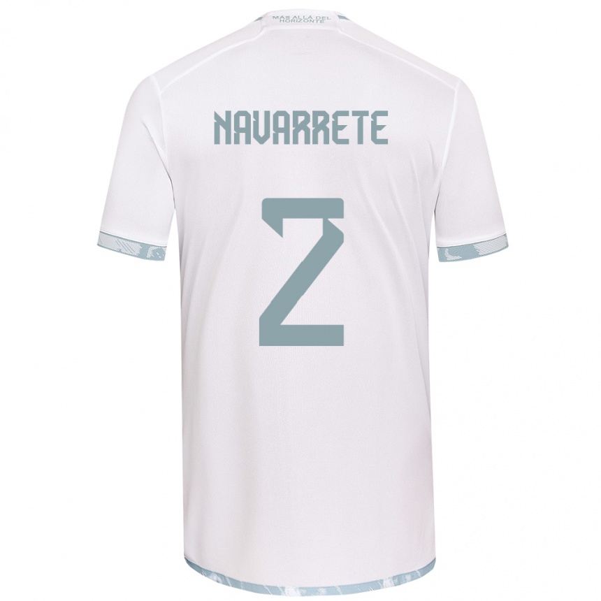 Kinder Fußball Daniel Navarrete #2 Weiß Grau Auswärtstrikot Trikot 2024/25 T-Shirt Luxemburg