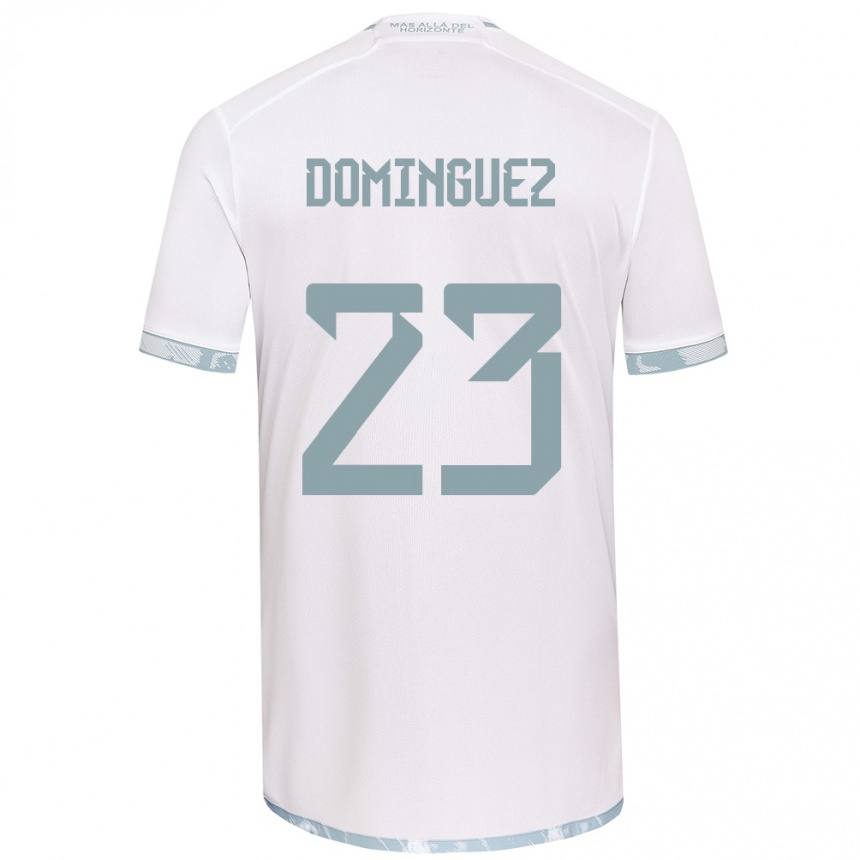 Kinder Fußball Nery Domínguez #23 Weiß Grau Auswärtstrikot Trikot 2024/25 T-Shirt Luxemburg