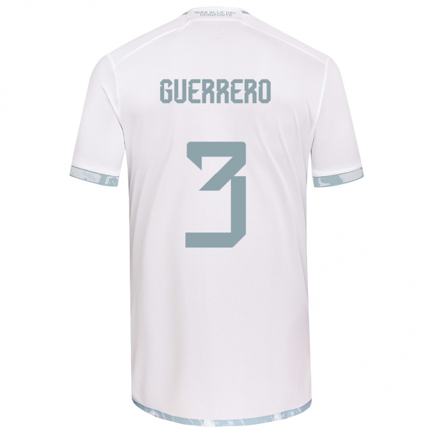 Kinder Fußball Carla Guerrero #3 Weiß Grau Auswärtstrikot Trikot 2024/25 T-Shirt Luxemburg