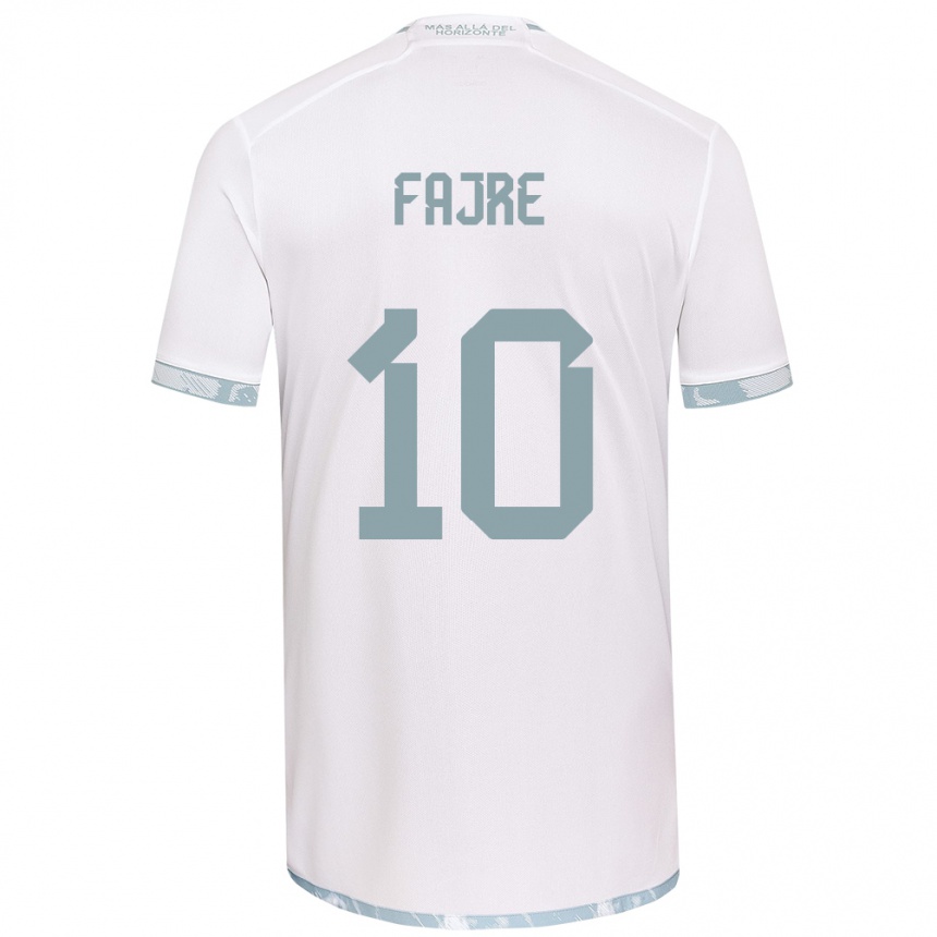 Kinder Fußball Nicole Fajre #10 Weiß Grau Auswärtstrikot Trikot 2024/25 T-Shirt Luxemburg