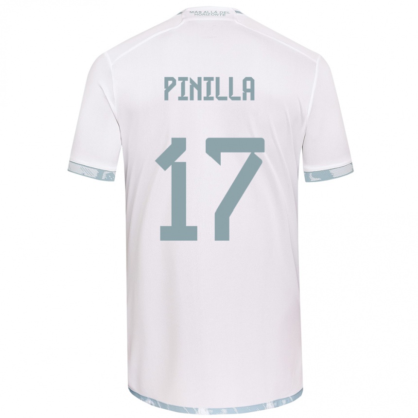 Kinder Fußball Fernanda Pinilla #17 Weiß Grau Auswärtstrikot Trikot 2024/25 T-Shirt Luxemburg