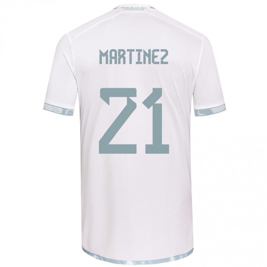 Kinder Fußball Maria Martínez #21 Weiß Grau Auswärtstrikot Trikot 2024/25 T-Shirt Luxemburg