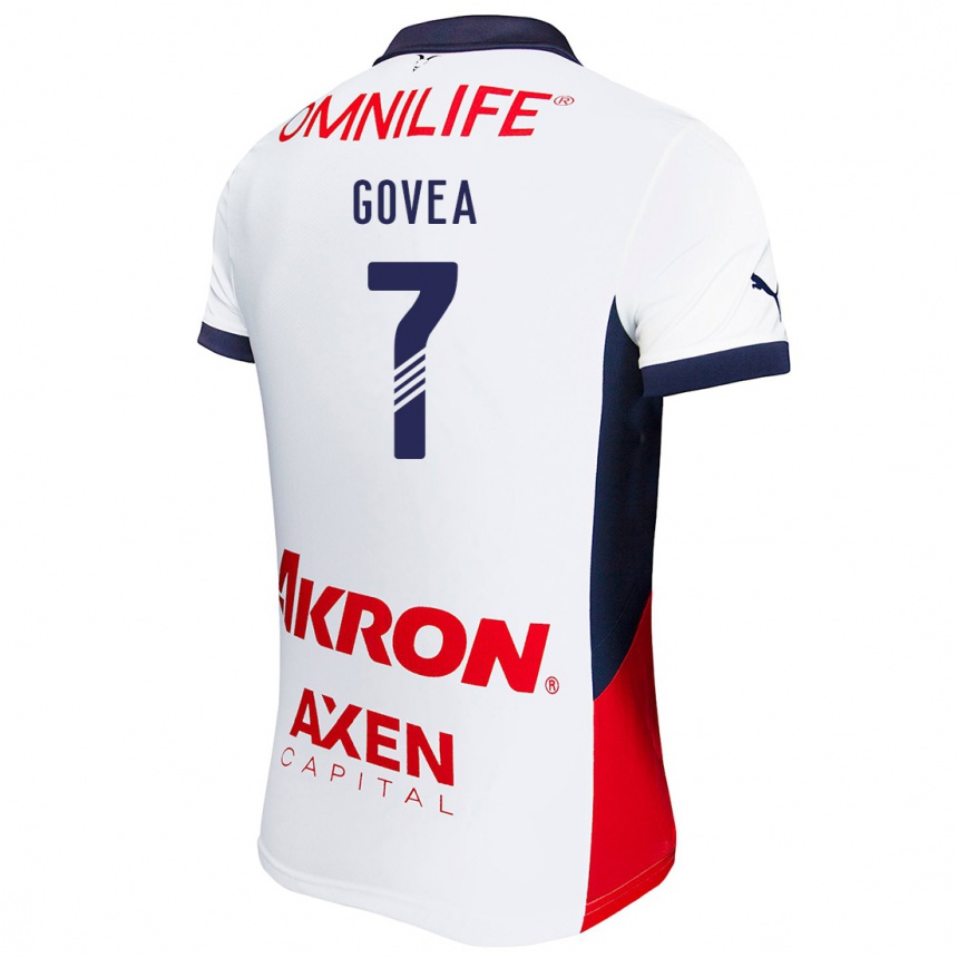 Kinder Fußball Omar Govea #7 Weiß Rot Blau Auswärtstrikot Trikot 2024/25 T-Shirt Luxemburg