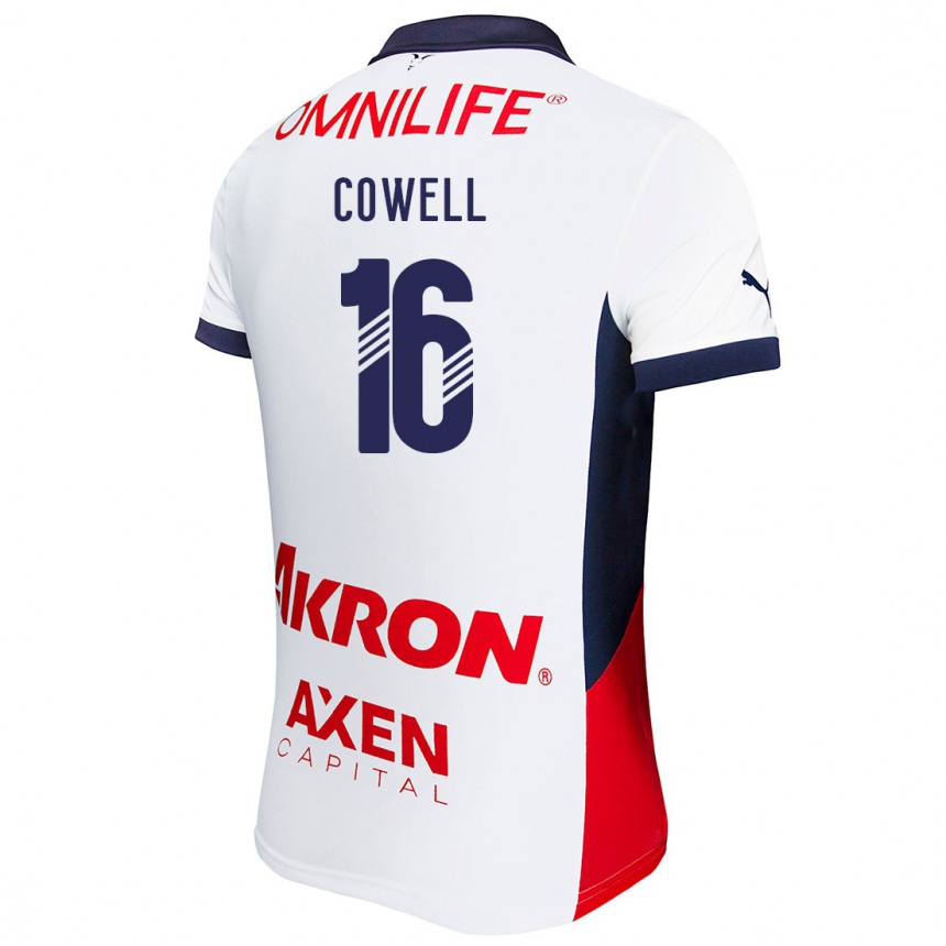 Kinder Fußball Cade Cowell #16 Weiß Rot Blau Auswärtstrikot Trikot 2024/25 T-Shirt Luxemburg