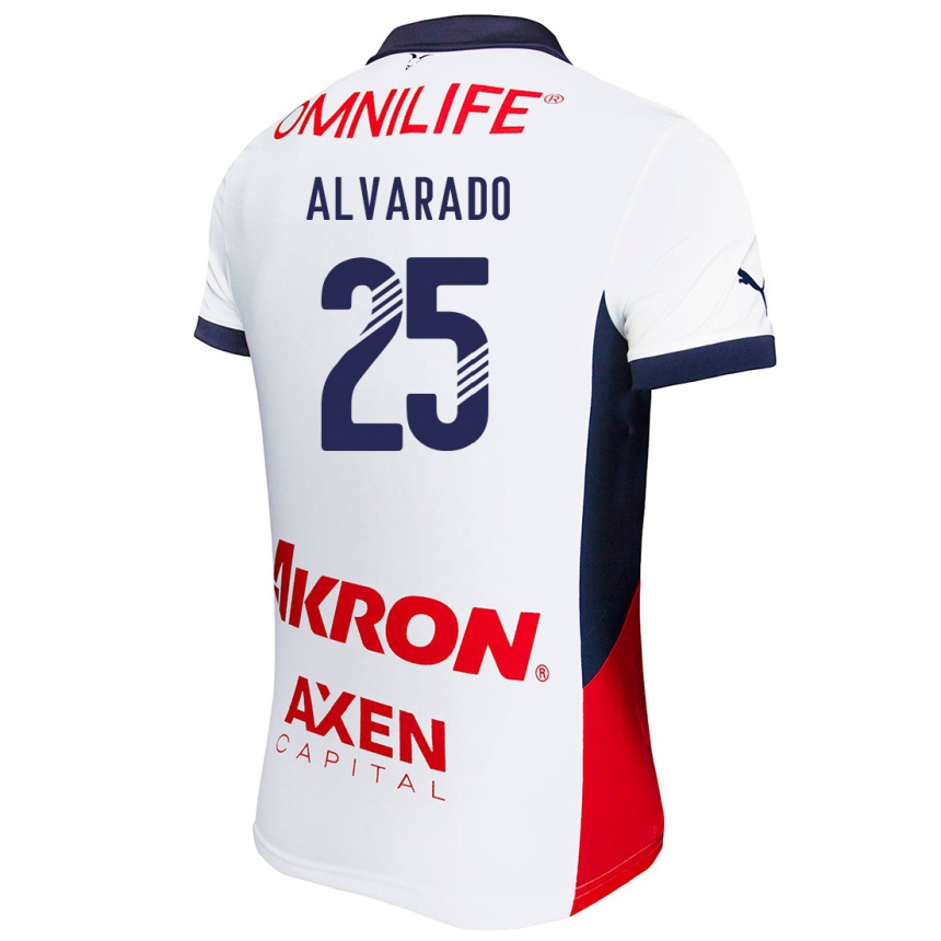 Kinder Fußball Roberto Alvarado #25 Weiß Rot Blau Auswärtstrikot Trikot 2024/25 T-Shirt Luxemburg