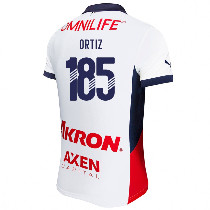 Kinder Fußball Gibrán Ortiz #185 Weiß Rot Blau Auswärtstrikot Trikot 2024/25 T-Shirt Luxemburg