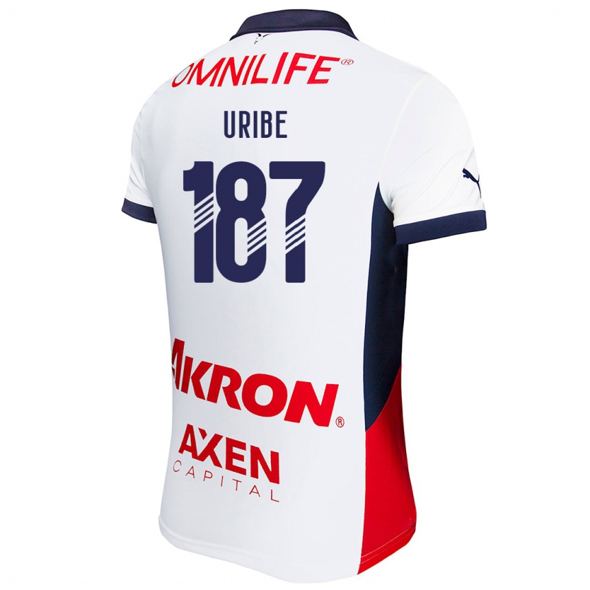 Kinder Fußball Juan Uribe #187 Weiß Rot Blau Auswärtstrikot Trikot 2024/25 T-Shirt Luxemburg