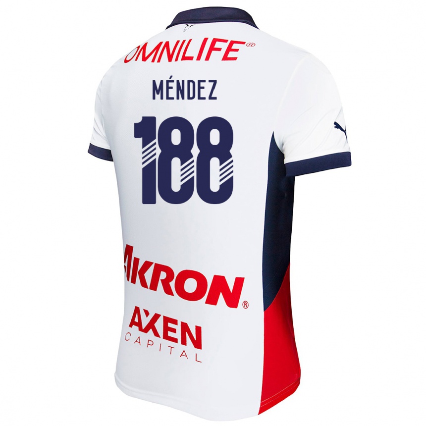 Kinder Fußball Francisco Méndez #188 Weiß Rot Blau Auswärtstrikot Trikot 2024/25 T-Shirt Luxemburg