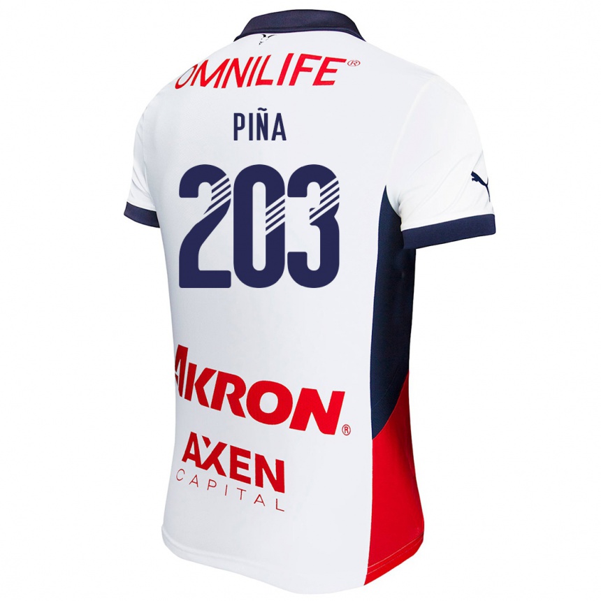 Kinder Fußball Fernando Piña #203 Weiß Rot Blau Auswärtstrikot Trikot 2024/25 T-Shirt Luxemburg