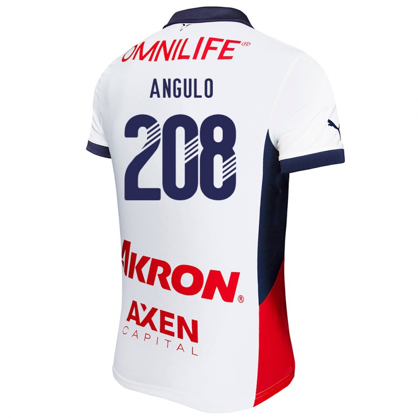 Kinder Fußball Ismael Angulo #208 Weiß Rot Blau Auswärtstrikot Trikot 2024/25 T-Shirt Luxemburg