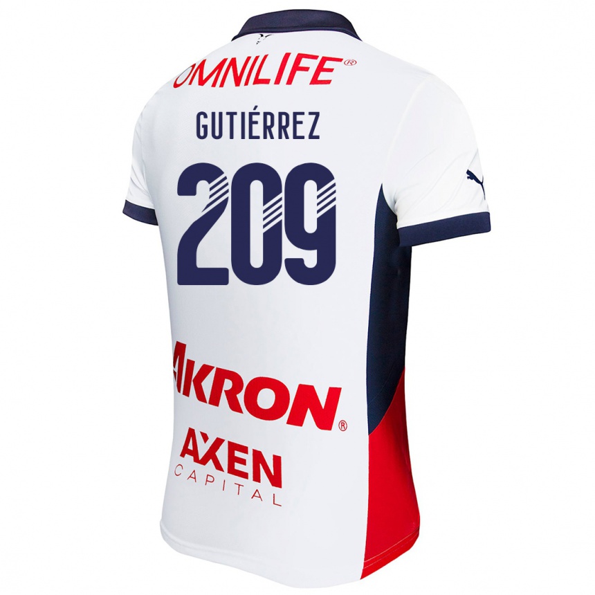 Kinder Fußball Edgar Gutiérrez #209 Weiß Rot Blau Auswärtstrikot Trikot 2024/25 T-Shirt Luxemburg