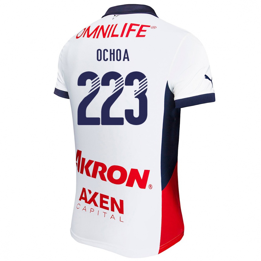 Kinder Fußball Diego Ochoa #223 Weiß Rot Blau Auswärtstrikot Trikot 2024/25 T-Shirt Luxemburg