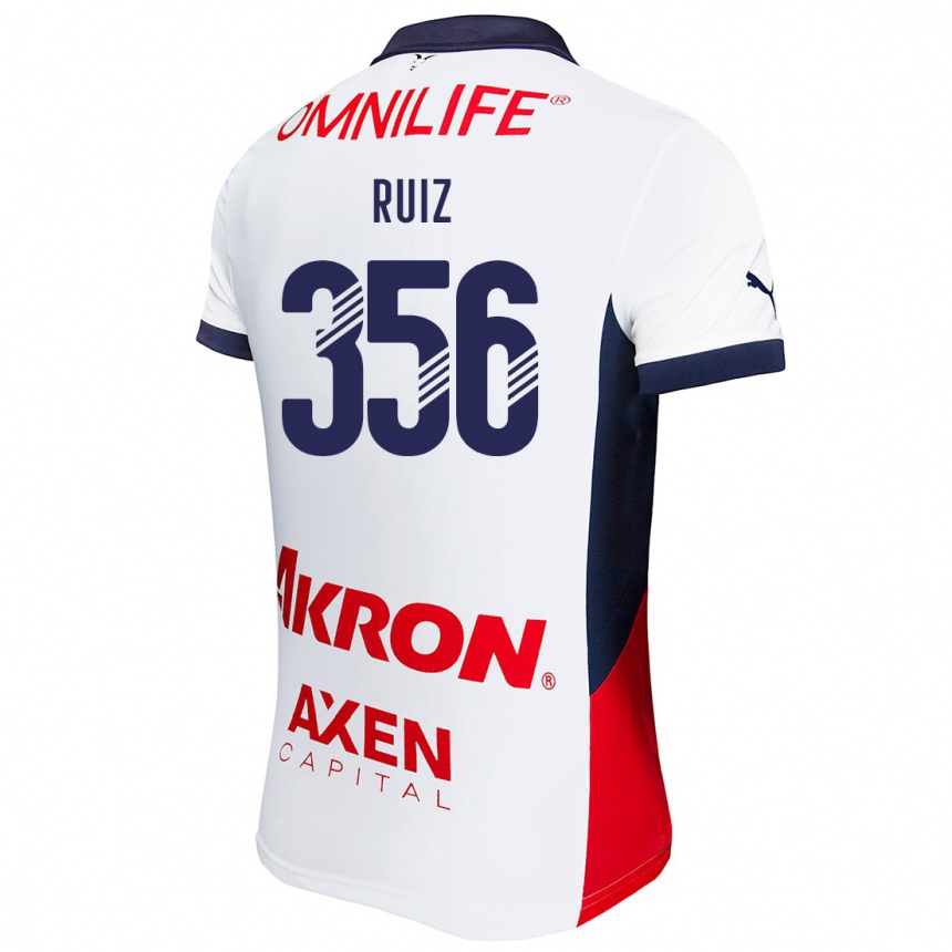 Kinder Fußball Dilan Ruiz #356 Weiß Rot Blau Auswärtstrikot Trikot 2024/25 T-Shirt Luxemburg