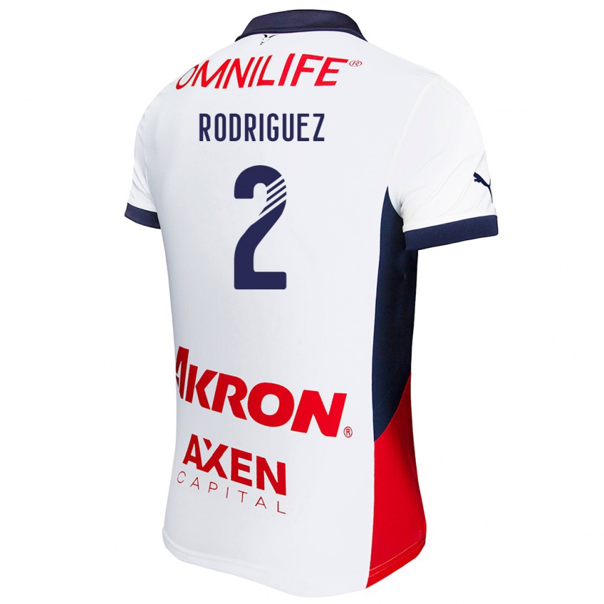 Kinder Fußball Jaqueline Rodríguez #2 Weiß Rot Blau Auswärtstrikot Trikot 2024/25 T-Shirt Luxemburg