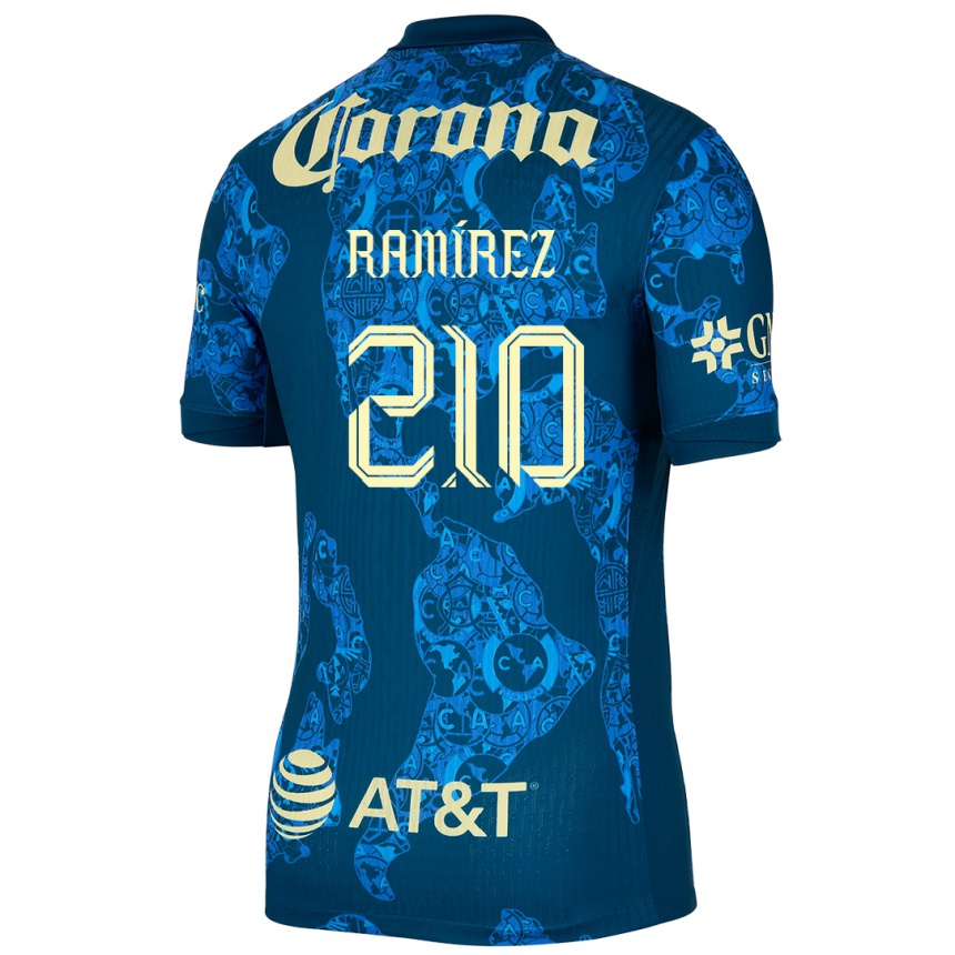 Kinder Fußball Miguel Ramírez #210 Blau Gelb Auswärtstrikot Trikot 2024/25 T-Shirt Luxemburg