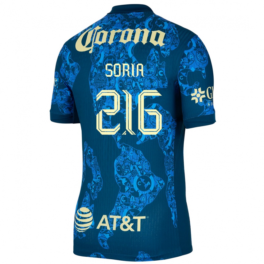 Kinder Fußball Emiliano Soria #216 Blau Gelb Auswärtstrikot Trikot 2024/25 T-Shirt Luxemburg