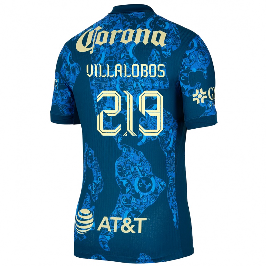 Kinder Fußball Patricio Villalobos #219 Blau Gelb Auswärtstrikot Trikot 2024/25 T-Shirt Luxemburg