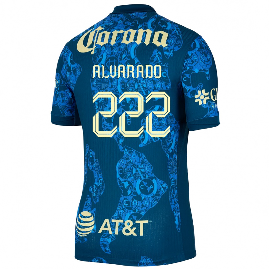 Kinder Fußball Daniel Alvarado #222 Blau Gelb Auswärtstrikot Trikot 2024/25 T-Shirt Luxemburg