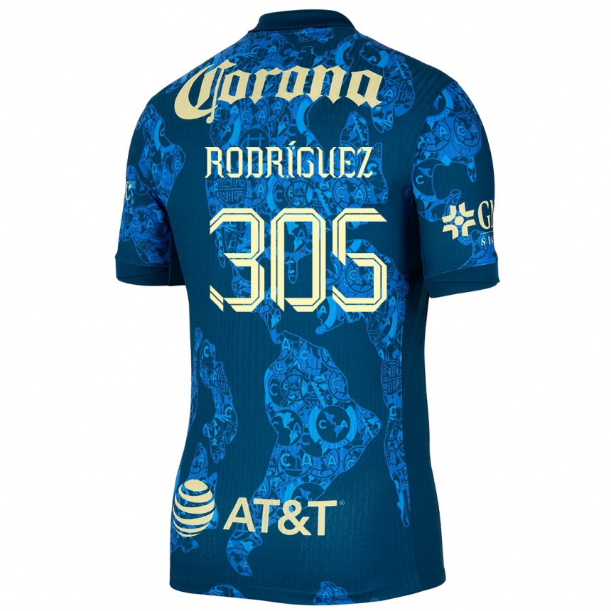 Kinder Fußball Bryan Rodríguez #305 Blau Gelb Auswärtstrikot Trikot 2024/25 T-Shirt Luxemburg