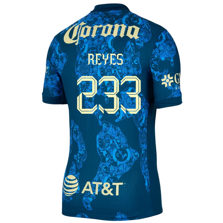 Kinder Fußball Andrés Reyes #233 Blau Gelb Auswärtstrikot Trikot 2024/25 T-Shirt Luxemburg