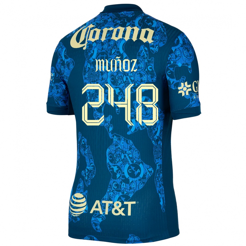 Kinder Fußball Diego Muñoz #248 Blau Gelb Auswärtstrikot Trikot 2024/25 T-Shirt Luxemburg