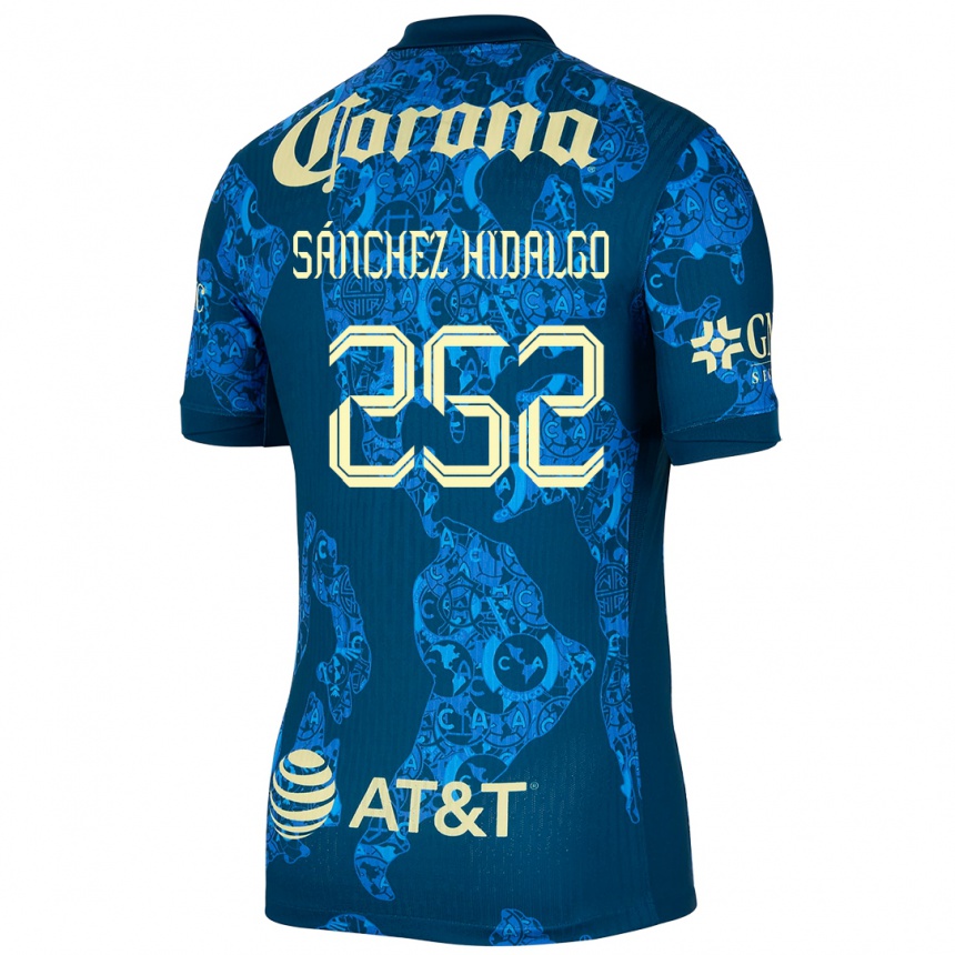 Kinder Fußball Horacio Sánchez Hidalgo #252 Blau Gelb Auswärtstrikot Trikot 2024/25 T-Shirt Luxemburg