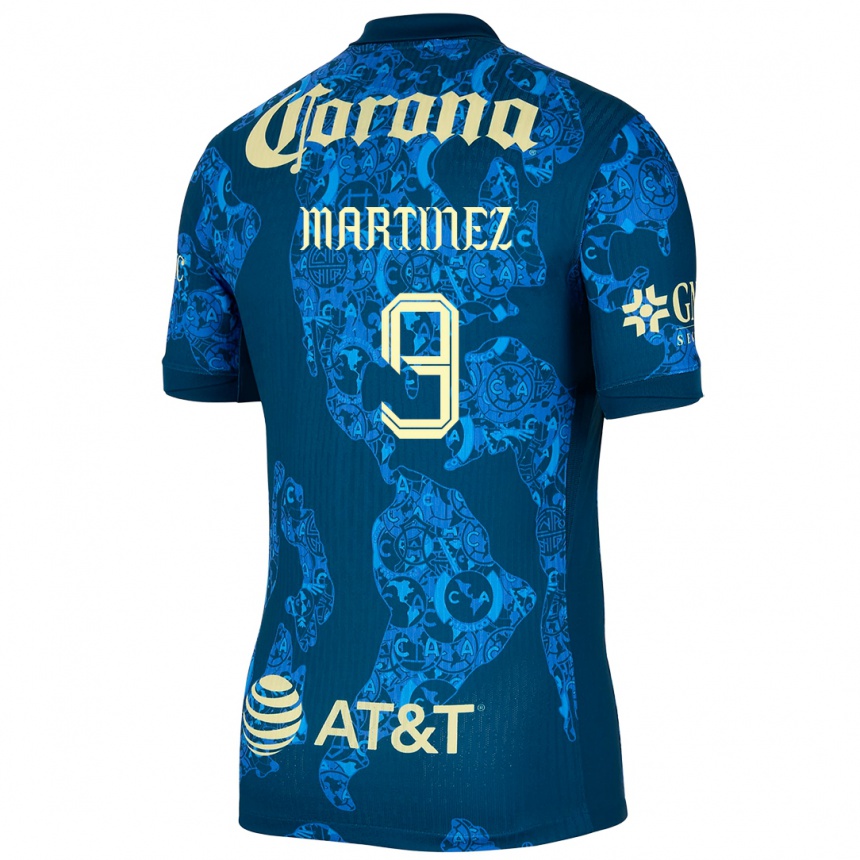 Kinder Fußball Katty Martinez #9 Blau Gelb Auswärtstrikot Trikot 2024/25 T-Shirt Luxemburg