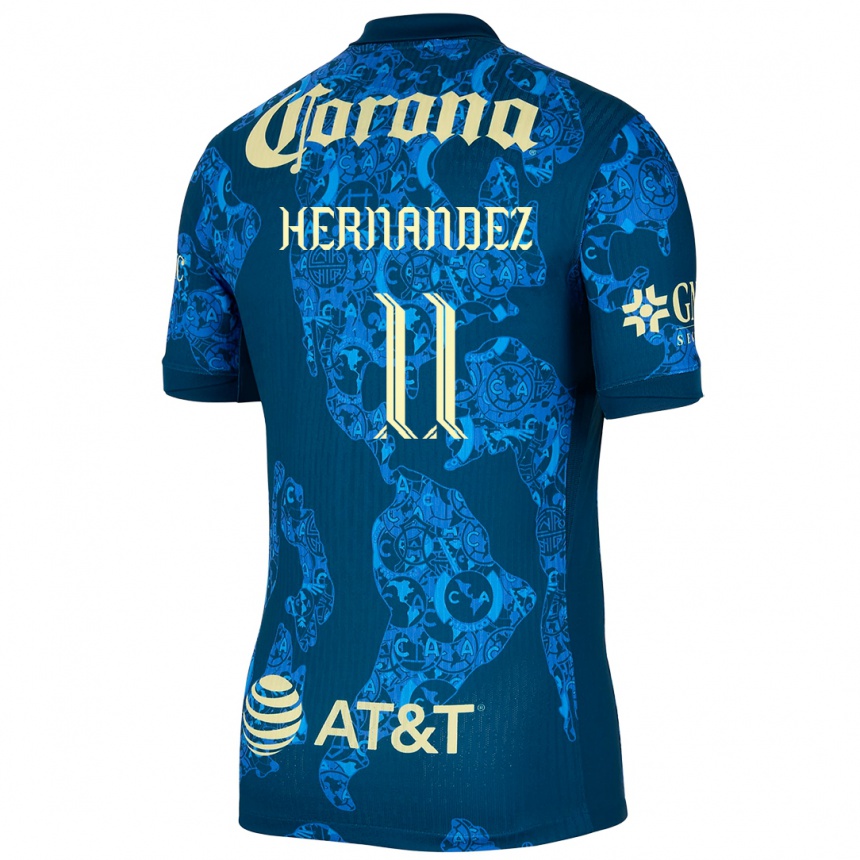 Kinder Fußball Montserrat Hernandez #11 Blau Gelb Auswärtstrikot Trikot 2024/25 T-Shirt Luxemburg