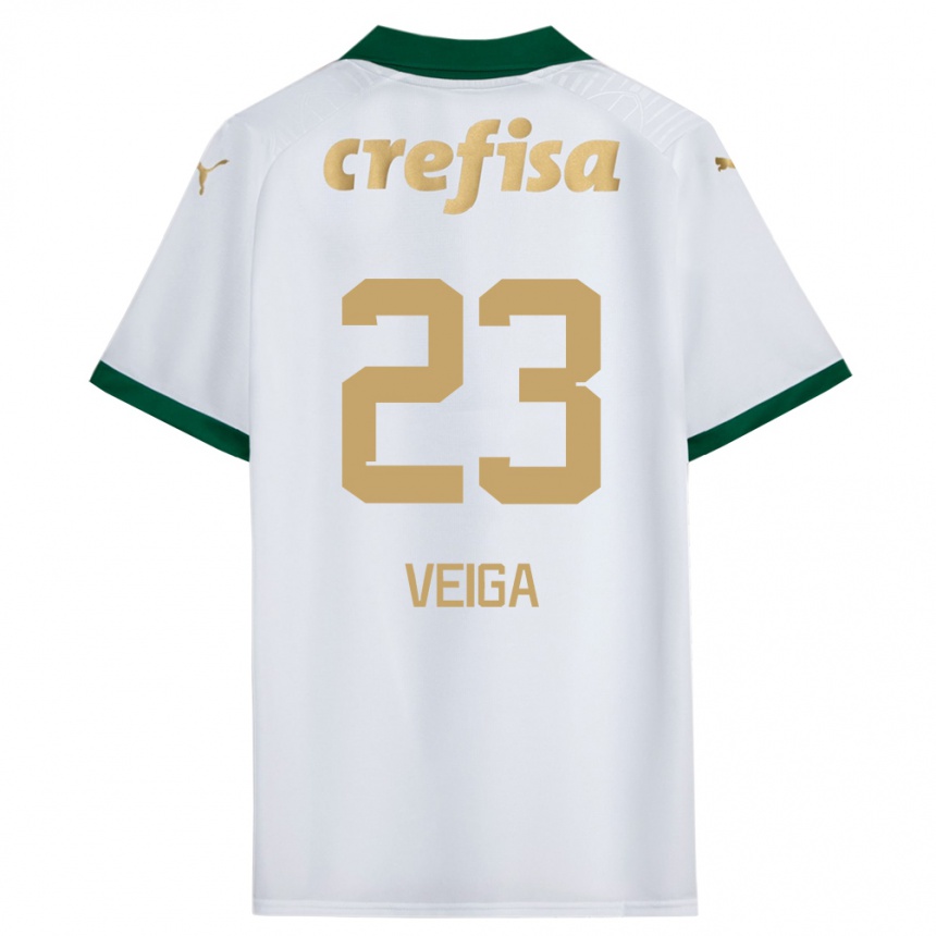 Kinder Fußball Raphael Veiga #23 Weiß Grün Auswärtstrikot Trikot 2024/25 T-Shirt Luxemburg