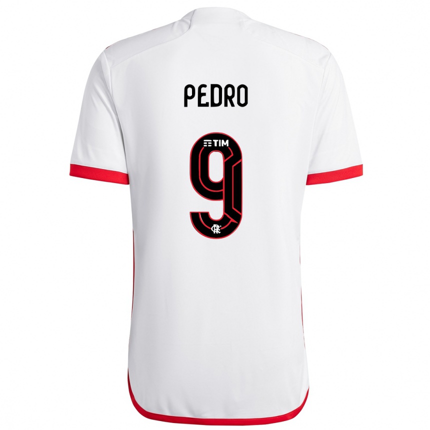 Kinder Fußball Pedro #9 Weiß Rot Auswärtstrikot Trikot 2024/25 T-Shirt Luxemburg