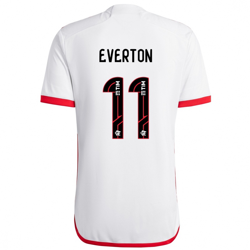 Kinder Fußball Everton #11 Weiß Rot Auswärtstrikot Trikot 2024/25 T-Shirt Luxemburg