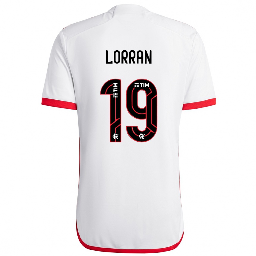 Kinder Fußball Lorran #19 Weiß Rot Auswärtstrikot Trikot 2024/25 T-Shirt Luxemburg