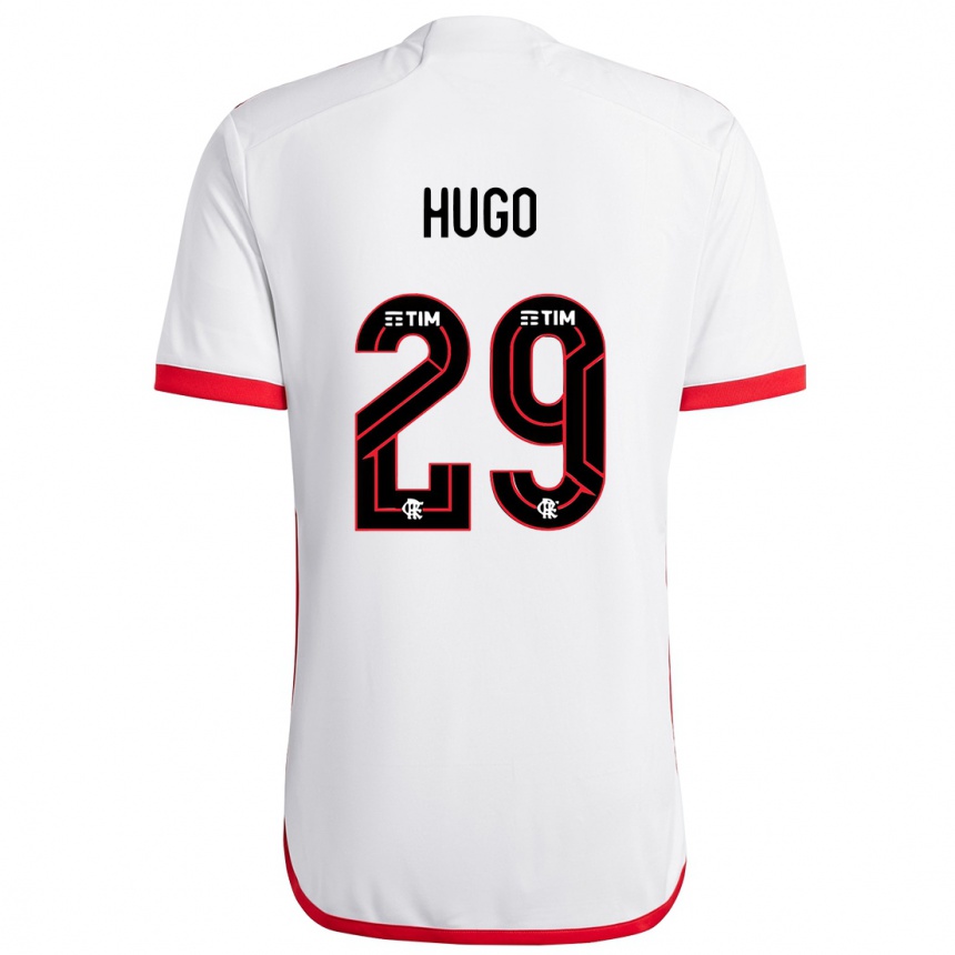 Kinder Fußball Victor Hugo #29 Weiß Rot Auswärtstrikot Trikot 2024/25 T-Shirt Luxemburg